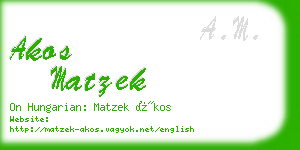 akos matzek business card